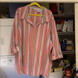 3/4 sleeve Striped Shirt  Woman’s Plus
